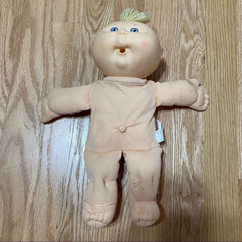 Vintage Cabbage Patch Doll Blonde Yarn Hair Blue Eyes